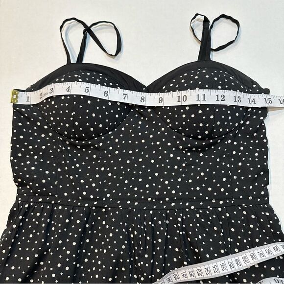 Band of Gypsies Jumpsuit Black White Polka Dot Wide Leg Smocked Back Size S - Picture 9 of 11